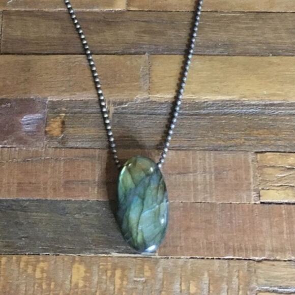 Beautiful Labradorite And Sterling Silver Necklace Vintage Y2K. - Picture 6 of 6